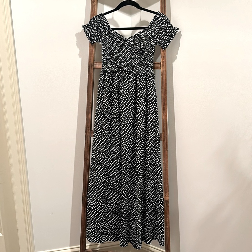 NWOT cross top off the shoulder maxi dress